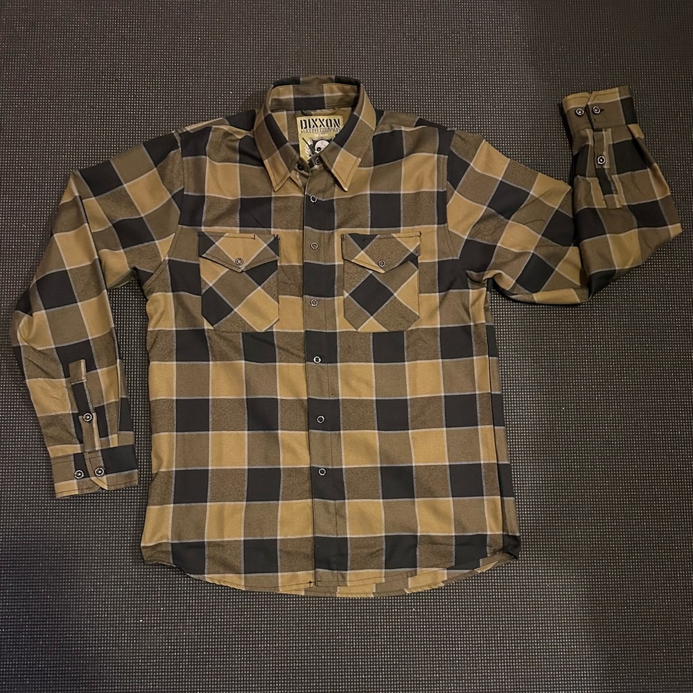 Dixxon Men's Black and Tan Flannel size Medium